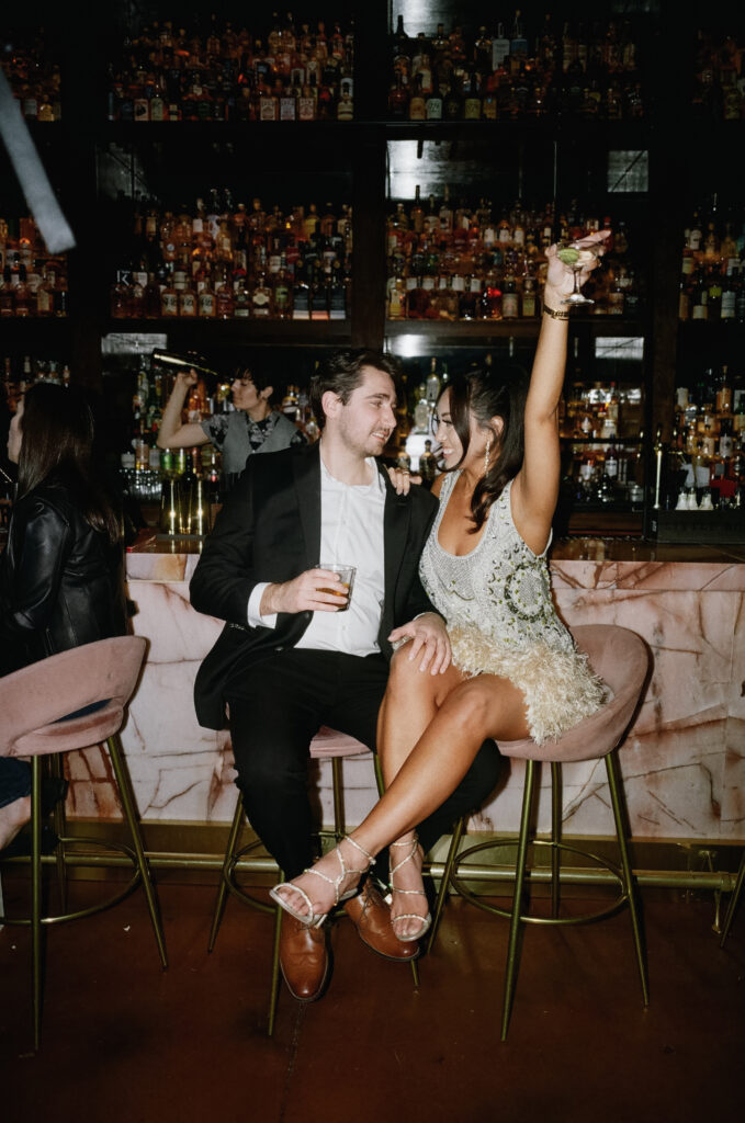 Engagement Party at untitled supper club in Chicago on film
